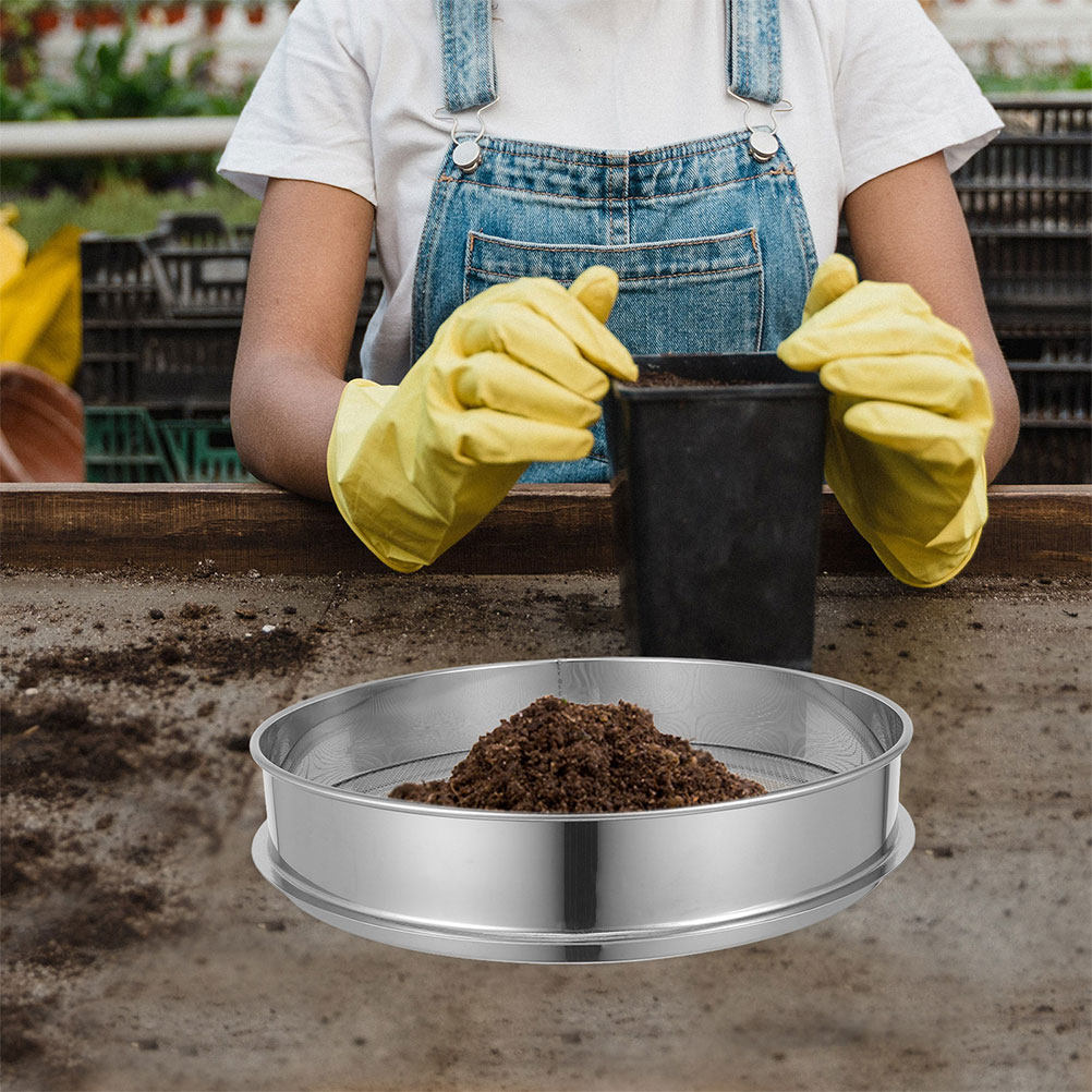 Garden Sieve Soil - Peneira de Malha de Aço Inoxidável
