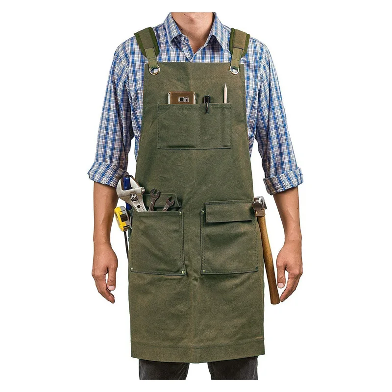 Avental de lona espessada, à p - Gardening Tools Logo avaliação e preço