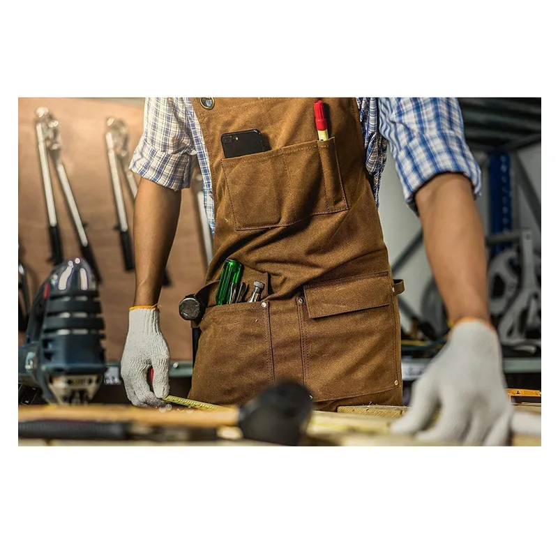 Avental de lona espessada, à p - Gardening Tools Logo avaliação e preço