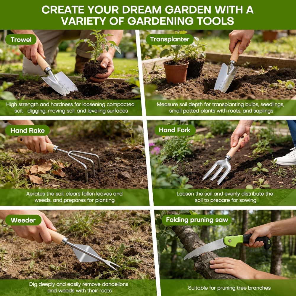 Conjunto Completo de 62 Peças  - Gardening Tools Set Gift avaliação e preço